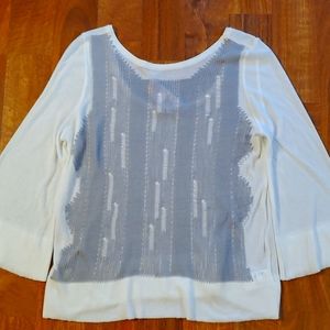 Aldomartins cotton blend white grey sweater size 8